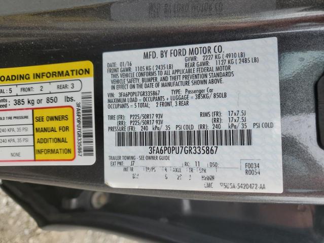 Photo 11 VIN: 3FA6P0PU7GR335867 - FORD FUSION 