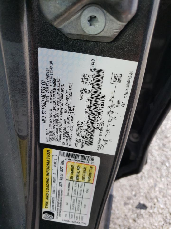 Photo 11 VIN: 3FA6P0PU8JR163100 - FORD FUSION 