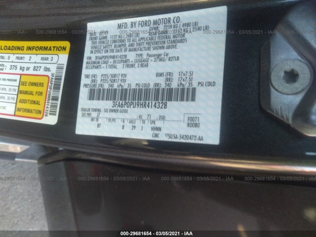 Photo 8 VIN: 3FA6P0PU9HR414328 - FORD FUSION ENERGI 