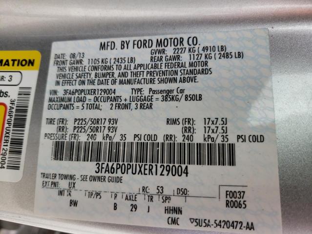 Photo 9 VIN: 3FA6P0PUXER129004 - FORD FUSION SE 