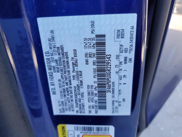 Photo 11 VIN: 3FA6P0PUXGR229543 - FORD FUSION SE 