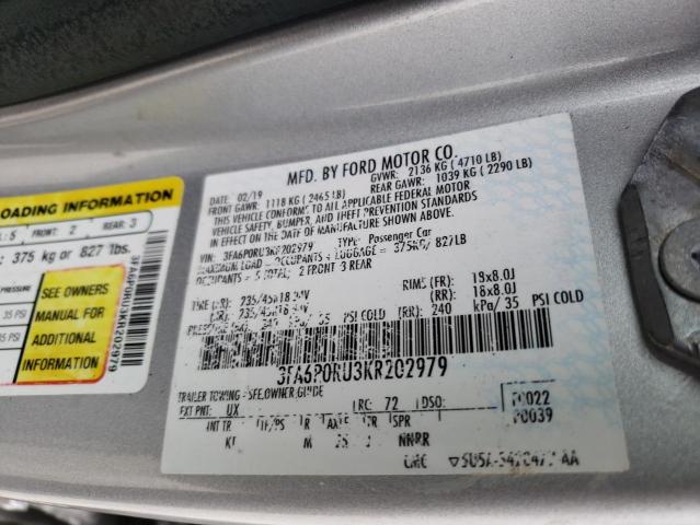 Photo 11 VIN: 3FA6P0RU3KR202979 - FORD FUSION 