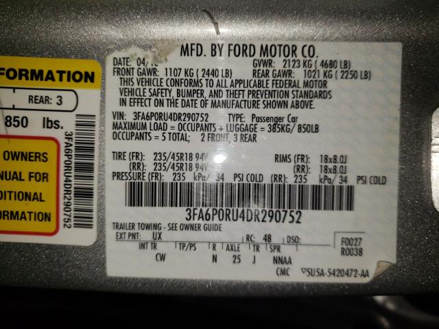 Photo 9 VIN: 3FA6P0RU4DR290752 - FORD FUSION TIT 