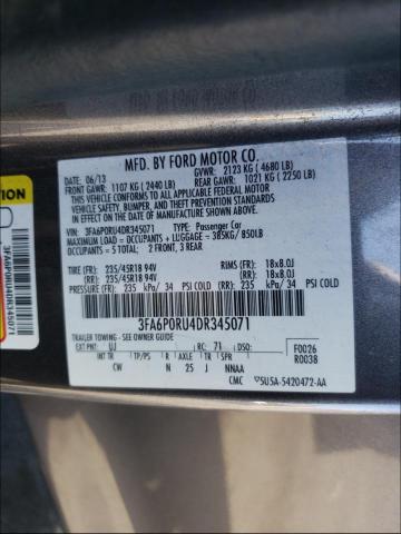 Photo 9 VIN: 3FA6P0RU4DR345071 - FORD FUSION TIT 