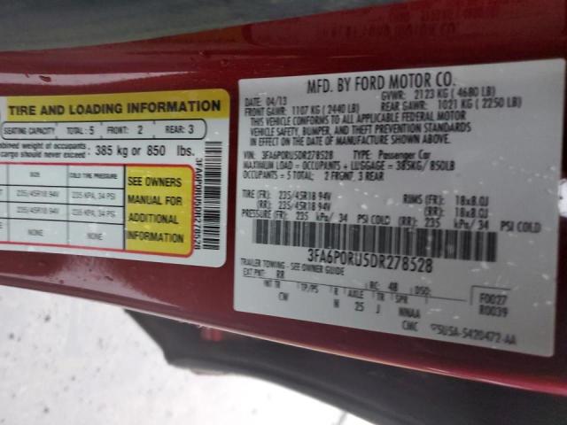 Photo 11 VIN: 3FA6P0RU5DR278528 - FORD FUSION 