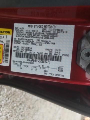 Photo 9 VIN: 3FA6P0RU5DR281770 - FORD FUSION 