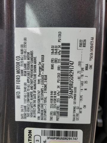 Photo 11 VIN: 3FA6P0RU5DR291747 - FORD FUSION TIT 