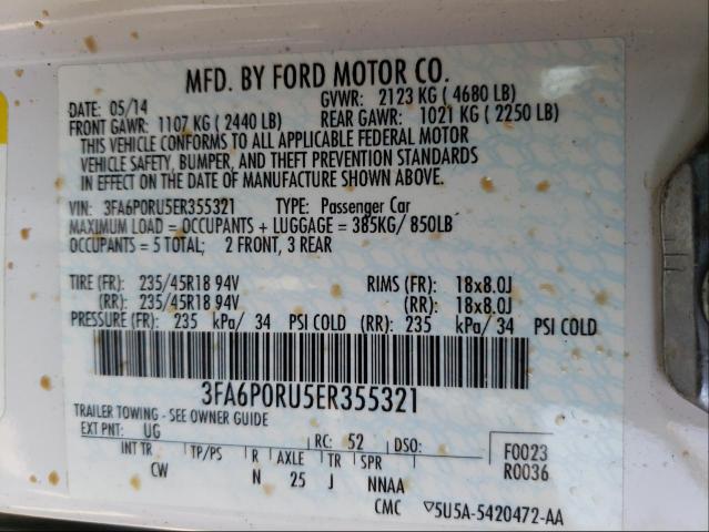 Photo 9 VIN: 3FA6P0RU5ER355321 - FORD FUSION TIT 