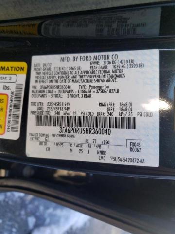 Photo 11 VIN: 3FA6P0RU5HR360040 - FORD FUSION TIT 