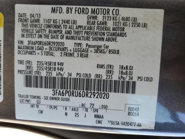 Photo 11 VIN: 3FA6P0RU6DR292020 - FORD FUSION TIT 