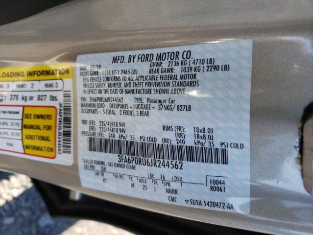 Photo 9 VIN: 3FA6P0RU6JR244562 - FORD FUSION 