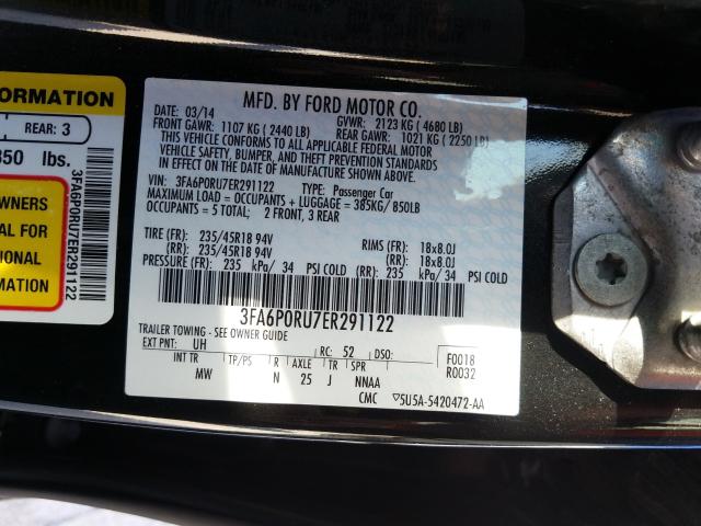 Photo 9 VIN: 3FA6P0RU7ER291122 - FORD FUSION TIT 