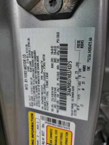 Photo 12 VIN: 3FA6P0RU7HR374375 - FORD FUSION 