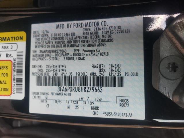 Photo 9 VIN: 3FA6P0RU8HR279663 - FORD FUSION TIT 