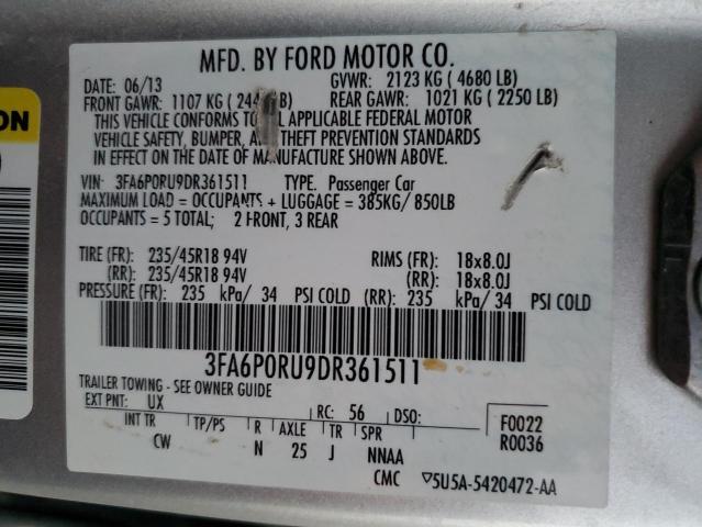 Photo 11 VIN: 3FA6P0RU9DR361511 - FORD FUSION TIT 