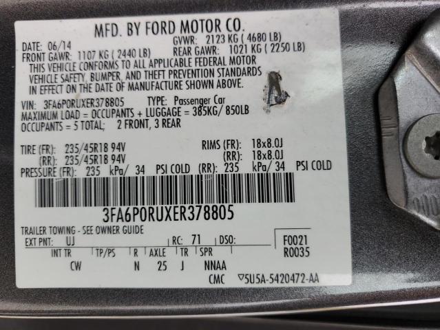 Photo 12 VIN: 3FA6P0RUXER378805 - FORD FUSION 