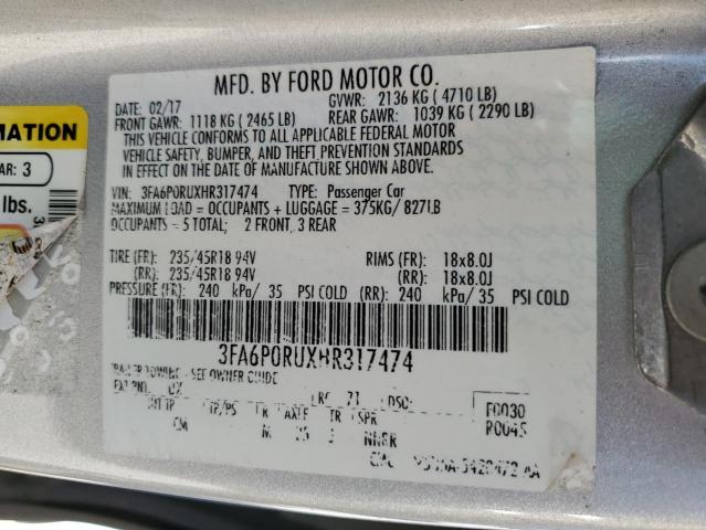 Photo 12 VIN: 3FA6P0RUXHR317474 - FORD FUSION TIT 