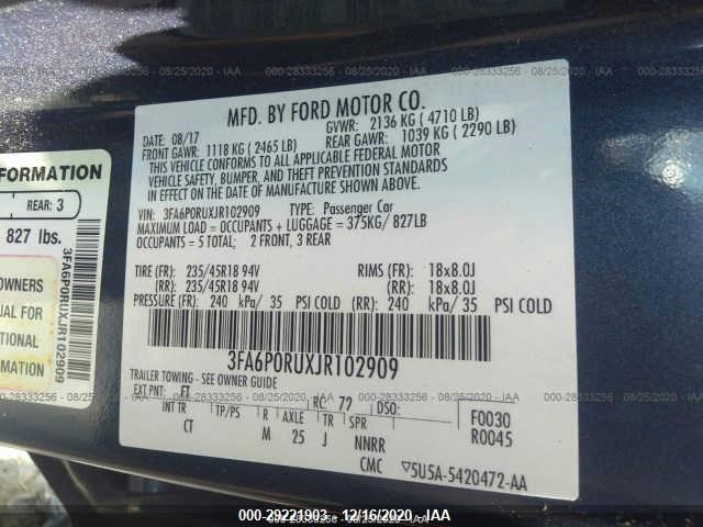 Photo 8 VIN: 3FA6P0RUXJR102909 - FORD FUSION HYBRID 