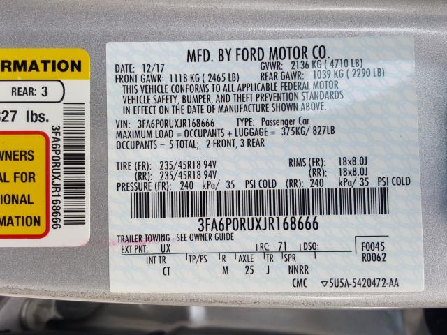 Photo 9 VIN: 3FA6P0RUXJR168666 - FORD FUSION TIT 