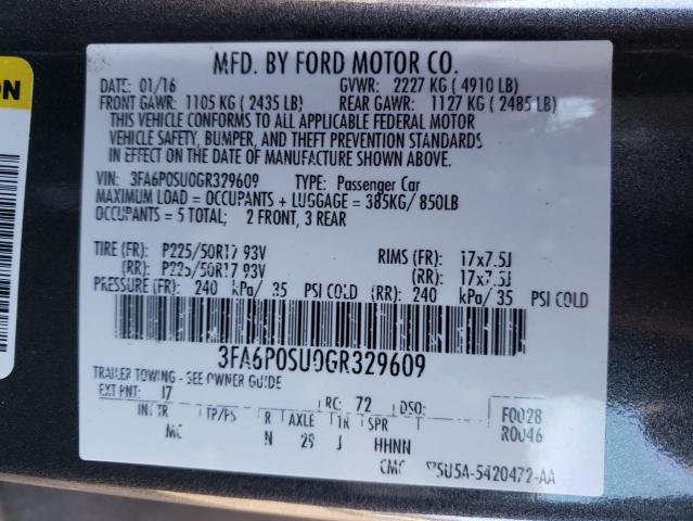 Photo 9 VIN: 3FA6P0SU0GR329609 - FORD FUSION TIT 