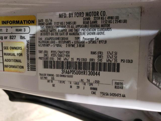 Photo 11 VIN: 3FA6P0SU0HR130044 - FORD FUSION 