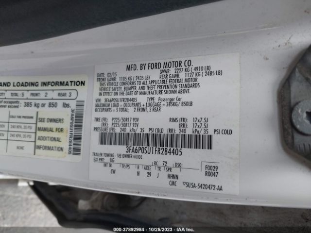 Photo 8 VIN: 3FA6P0SU1FR284405 - FORD FUSION ENERGI 