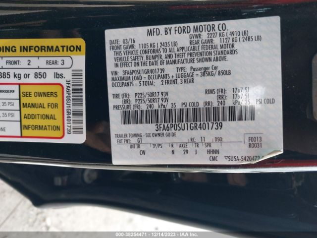 Photo 8 VIN: 3FA6P0SU1GR401739 - FORD FUSION ENERGI 