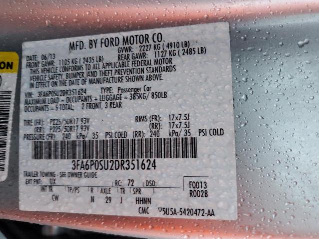 Photo 11 VIN: 3FA6P0SU2DR351624 - FORD FUSION TIT 