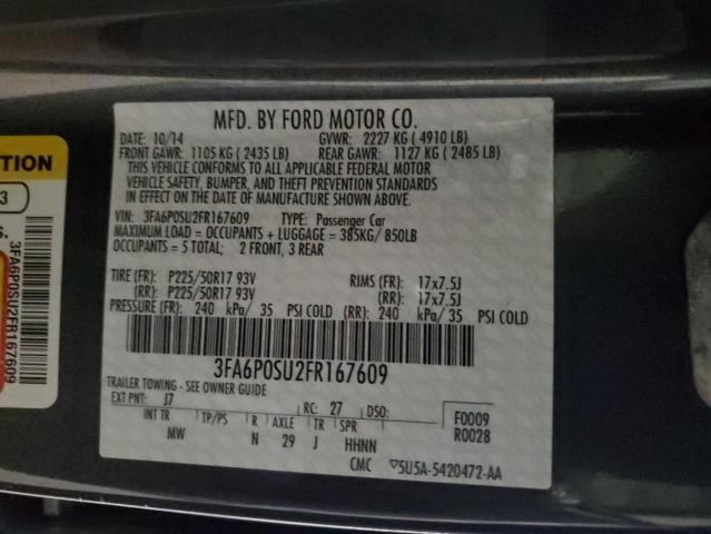 Photo 11 VIN: 3FA6P0SU2FR167609 - FORD FUSION 