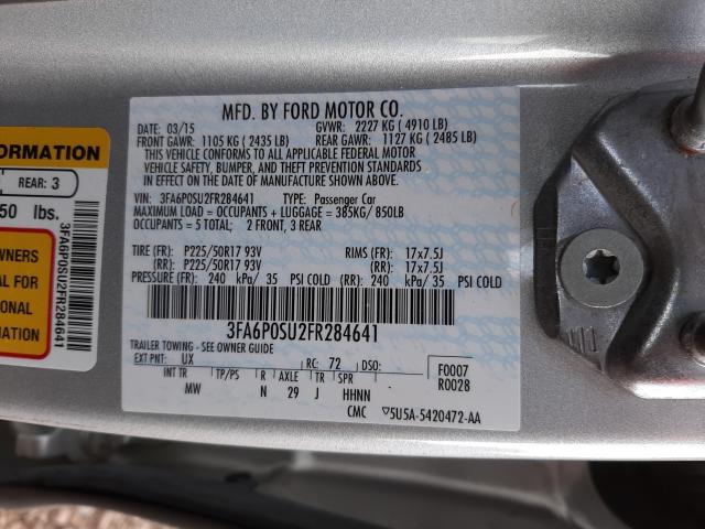 Photo 9 VIN: 3FA6P0SU2FR284641 - FORD FUSION 