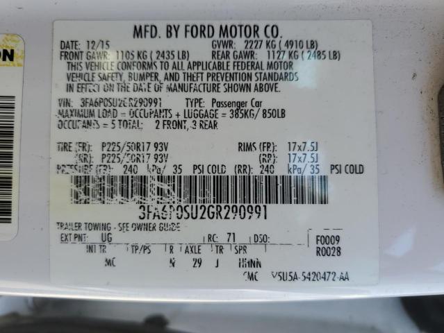 Photo 11 VIN: 3FA6P0SU2GR290991 - FORD FUSION 