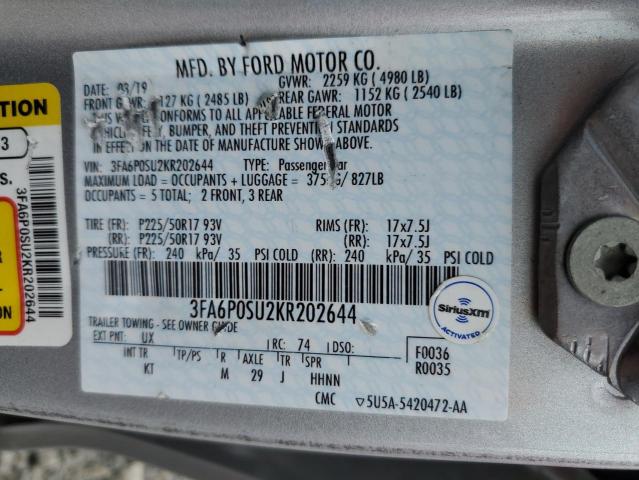Photo 11 VIN: 3FA6P0SU2KR202644 - FORD FUSION TIT 