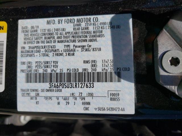 Photo 9 VIN: 3FA6P0SU3LR127633 - FORD FUSION TIT 