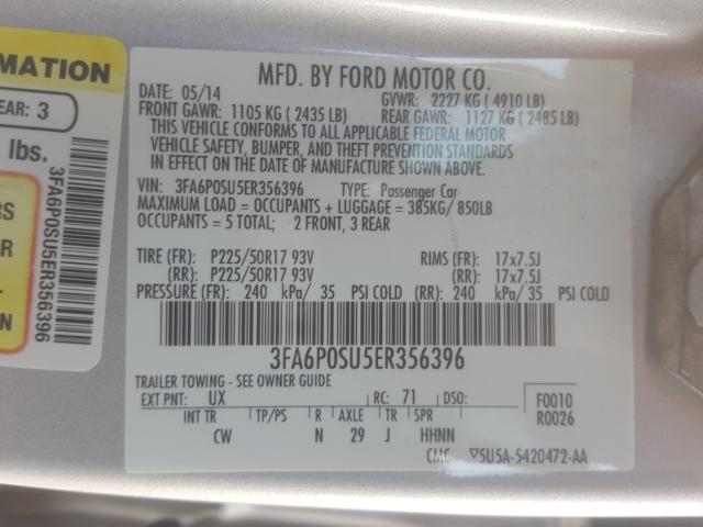 Photo 9 VIN: 3FA6P0SU5ER356396 - FORD FUSION TIT 