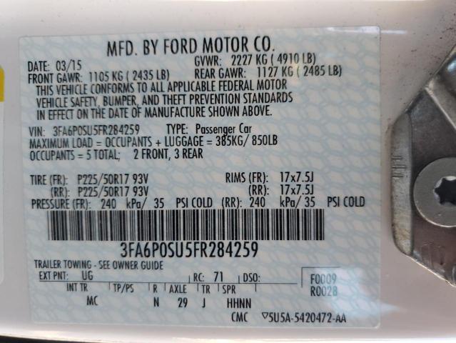 Photo 12 VIN: 3FA6P0SU5FR284259 - FORD FUSION 