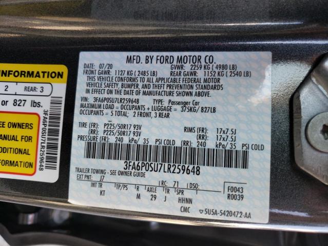 Photo 9 VIN: 3FA6P0SU7LR259648 - FORD FUSION TIT 