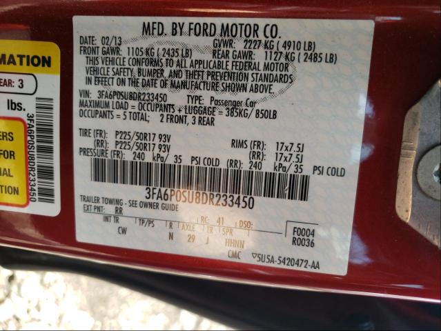 Photo 9 VIN: 3FA6P0SU8DR233450 - FORD FUSION TIT 