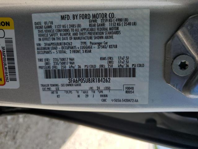 Photo 11 VIN: 3FA6P0SU8JR184262 - FORD FUSION TIT 