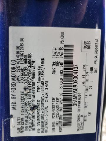 Photo 11 VIN: 3FA6P0SU9DR304137 - FORD FUSION TIT 