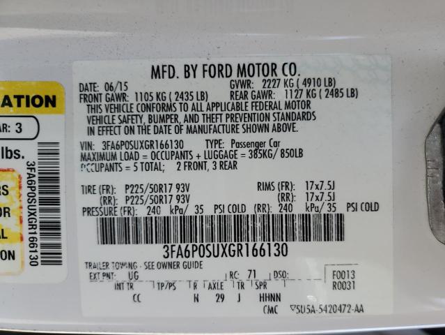 Photo 11 VIN: 3FA6P0SUXGR166130 - FORD FUSION 