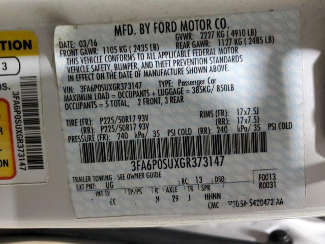 Photo 11 VIN: 3FA6P0SUXGR373147 - FORD FUSION TIT 