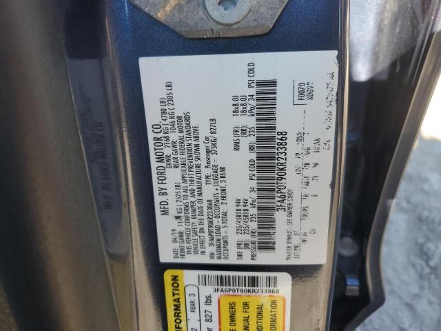 Photo 11 VIN: 3FA6P0T90KR233868 - FORD FUSION SE 