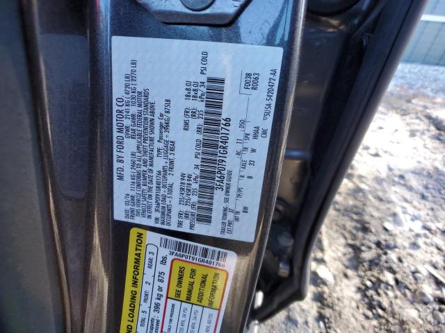 Photo 12 VIN: 3FA6P0T91GR401766 - FORD FUSION 