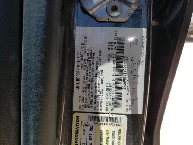 Photo 11 VIN: 3FA6P0T91KR224029 - FORD FUSION SE 