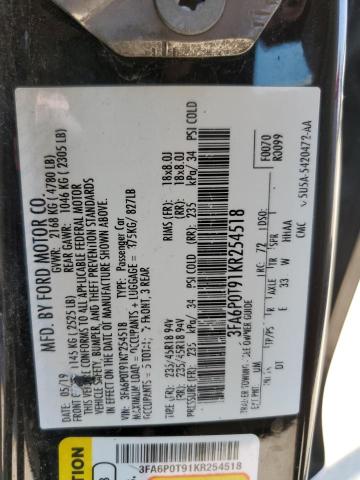 Photo 11 VIN: 3FA6P0T91KR254518 - FORD FUSION SE 