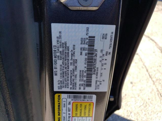 Photo 11 VIN: 3FA6P0T92HR136759 - FORD FUSION SE 