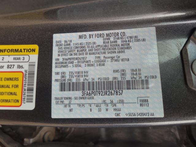 Photo 11 VIN: 3FA6P0T92JR267857 - FORD FUSION 