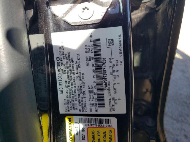 Photo 11 VIN: 3FA6P0T92KR217056 - FORD FUSION SE 