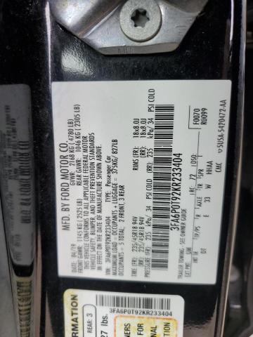 Photo 11 VIN: 3FA6P0T92KR233404 - FORD FUSION SE 