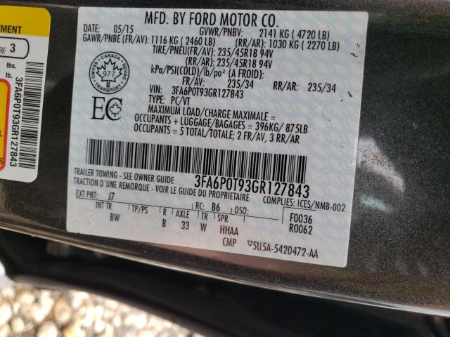 Photo 9 VIN: 3FA6P0T93GR127843 - FORD FUSION 